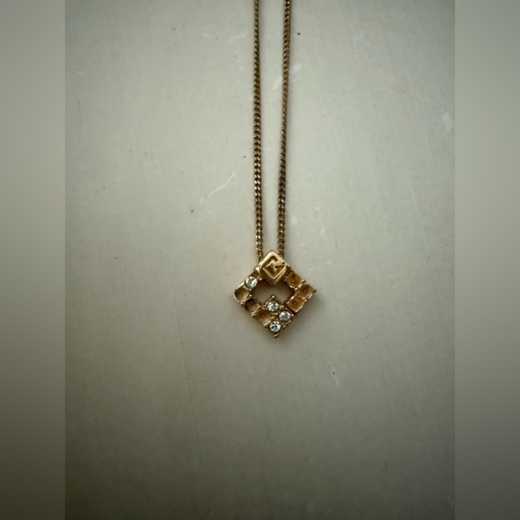 Vintage Givenchy Gold Logo Necklace **missing Stones - Picture 1 of 4